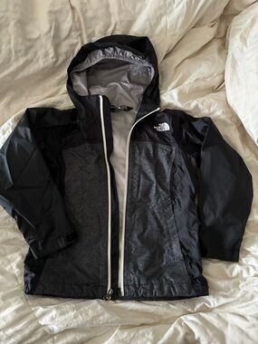 The North Face Black & Heather Gray Hooded Windbreaker